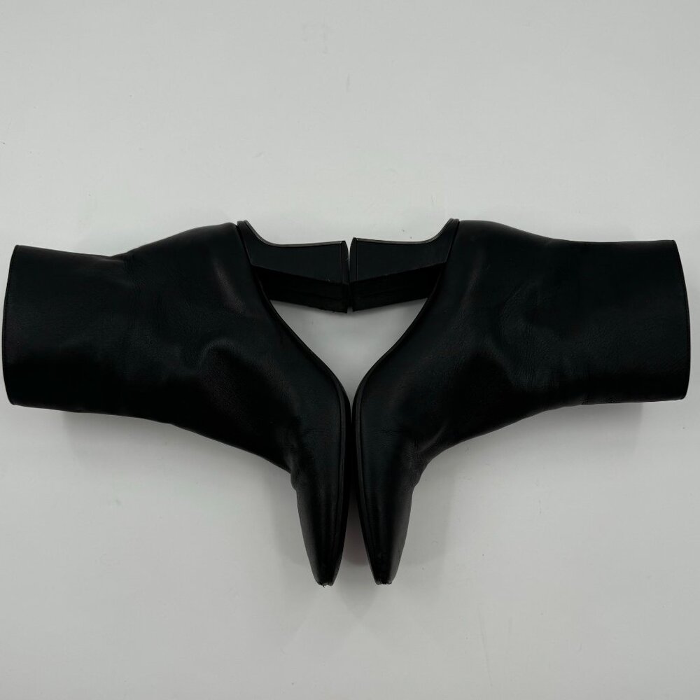 Furla Sirena Black Leather Square-Toe Ankle Boots Size7.5 or  38.5 Made In Italy - Picture 7 of 15